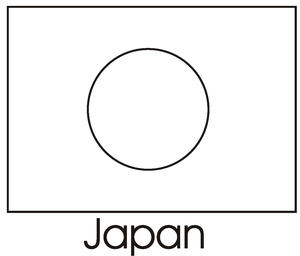 Página para Colorir da Bandeira do Japão
