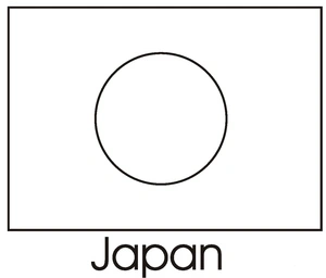 Página para Colorir Página para Colorir da Bandeira do Japão