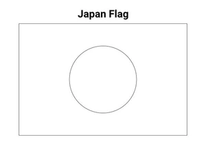 Página para Colorir Imagem da bandeira japonesa
