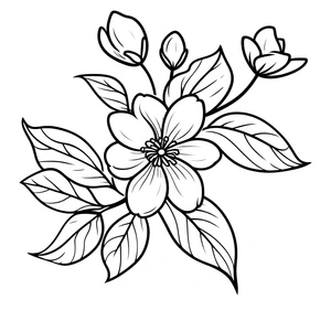 Página para Colorir Flor de Jasmim Grátis