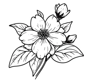 Página para Colorir Página para Colorir Flor de Jasmim para Imprimir Grátis