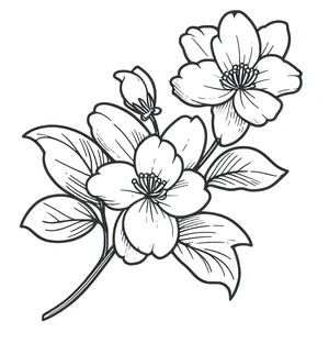 Página para Colorir Flores de Jasmim Encantadoras