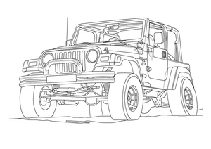 Página para Colorir Jeep Empolgante