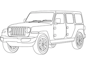 Página para Colorir Página de Colorir de Jeep Grátis para Crianças