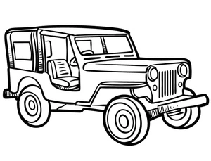 Página para Colorir Página de Colorir Jeep Grátis para Crianças