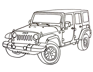 Página para Colorir Jeep Grátis para Imprimir