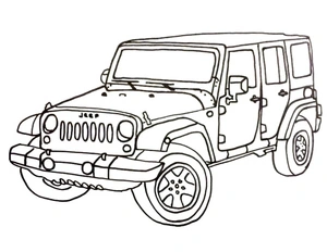 Página para Colorir Página para Colorir Jeep Grátis para Imprimir