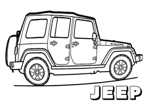 Página para Colorir Aventura de Jeep