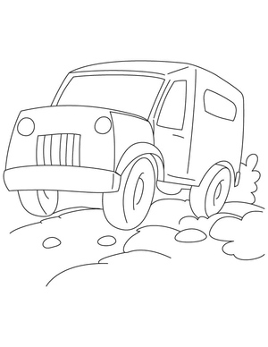 Página para Colorir de Carro Jeep