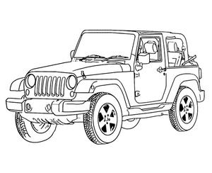 Página para Colorir Safari de Jeep