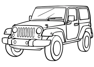 Página para Colorir Página para Colorir de Jeep para Imprimir