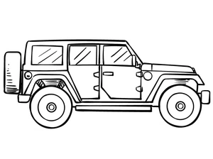Página para Colorir Página para Colorir de Jeep para Imprimir