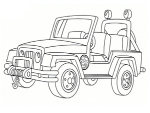 Página para Colorir de Jeep para Imprimir