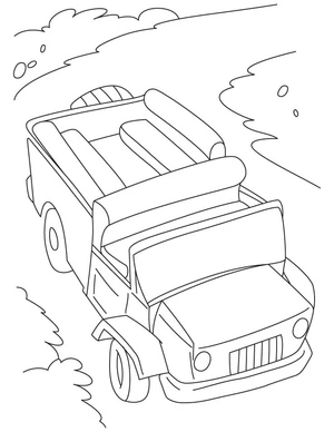 Página para Colorir Página para Colorir de Jeep para Crianças - Para Imprimir