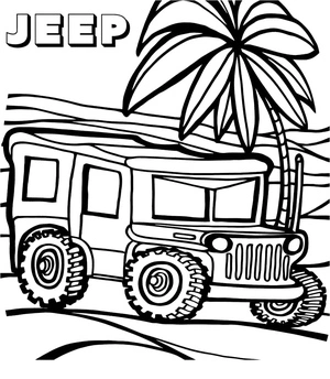 Página para Colorir Página para Colorir de Jeep para Imprimir