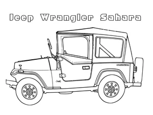 Página para Colorir Jeep Wrangler do Saara