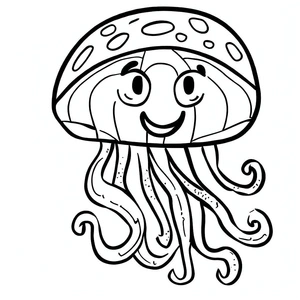 Página para Colorir Água-viva Divertida