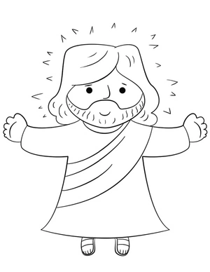 Página para Colorir Jesus Adorável