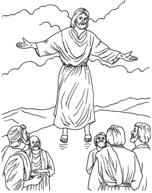 Página para Colorir Página para Colorir Ascensão de Jesus