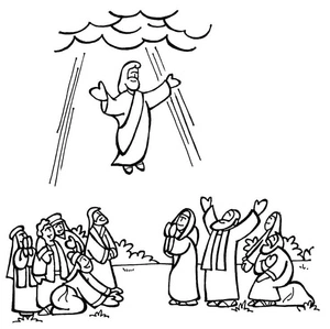 Página para Colorir Ascensão de Jesus - Página para Colorir Grátis
