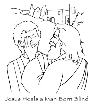 Página para Colorir Cura por Jesus
