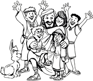Jesus e Crianças Alegres