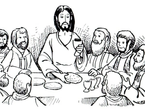 Página para Colorir Jesus e a Última Ceia - Página para Colorir
