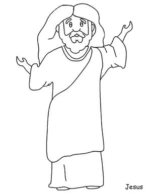 Página para Colorir Página para Colorir de Jesus para Crianças