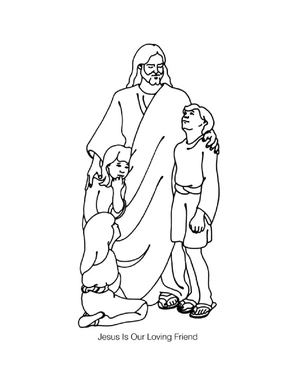 Página para Colorir Jesus, Nosso Amigo Amoroso
