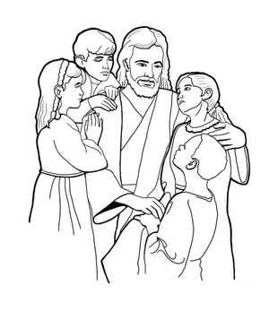 Página para Colorir Jesus com Crianças