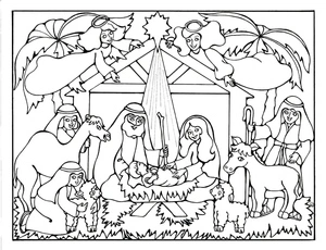 Página para Colorir Foto do Menino Jesus