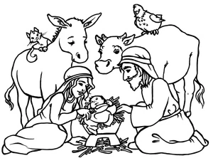 Página para Colorir Página para colorir grátis do Menino Jesus para imprimir