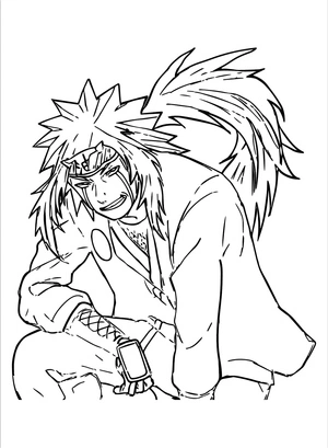 Página para Colorir Incrível Jiraiya