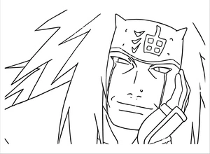Página para Colorir Jiraiya Feliz