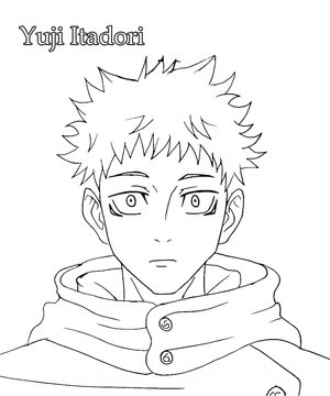 Página para Colorir Yuji Itadori da série Jujutsu Kaisen