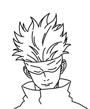 Página para Colorir Satoru Gojo do anime Jujutsu Kaisen