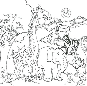 Página para Colorir Animais Selvagens Grátis