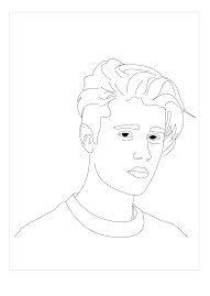 Página para Colorir Fofo Justin Bieber