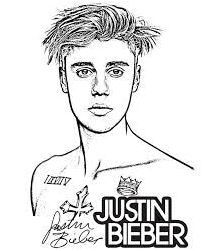 Página para Colorir Página de Colorir Impecável com Justin Bieber