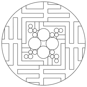 Design para Página de Colorir de Caleidoscópio para Imprimir