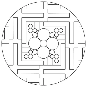Página para Colorir Design para Página de Colorir de Caleidoscópio para Imprimir