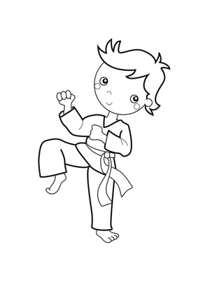 Página para Colorir Página para Colorir Menino Karateca