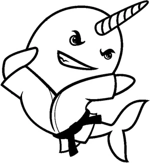 Página para Colorir Narval Karateka