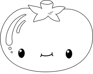 Página para Colorir Página para Colorir Tomate Kawaii