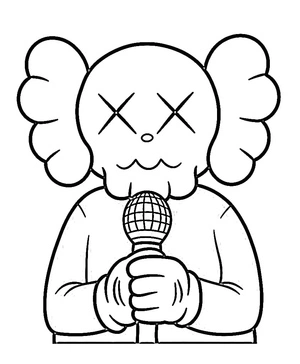 Página para Colorir Kaws e Micro