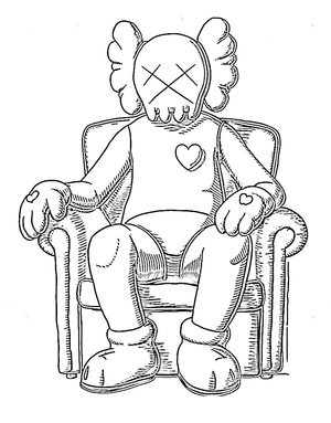Página para Colorir Imagem Kaws