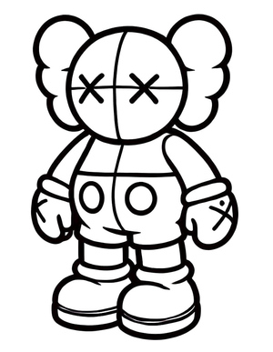 Página para Colorir de Arte Kaws para Imprimir