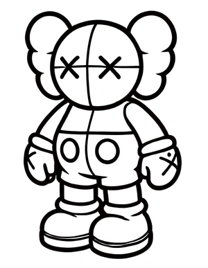 Página para Colorir Página para Colorir de Arte Kaws para Imprimir