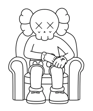 Página para Colorir Kaws Sentado