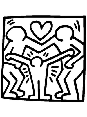 Família ilustrada por Keith Haring